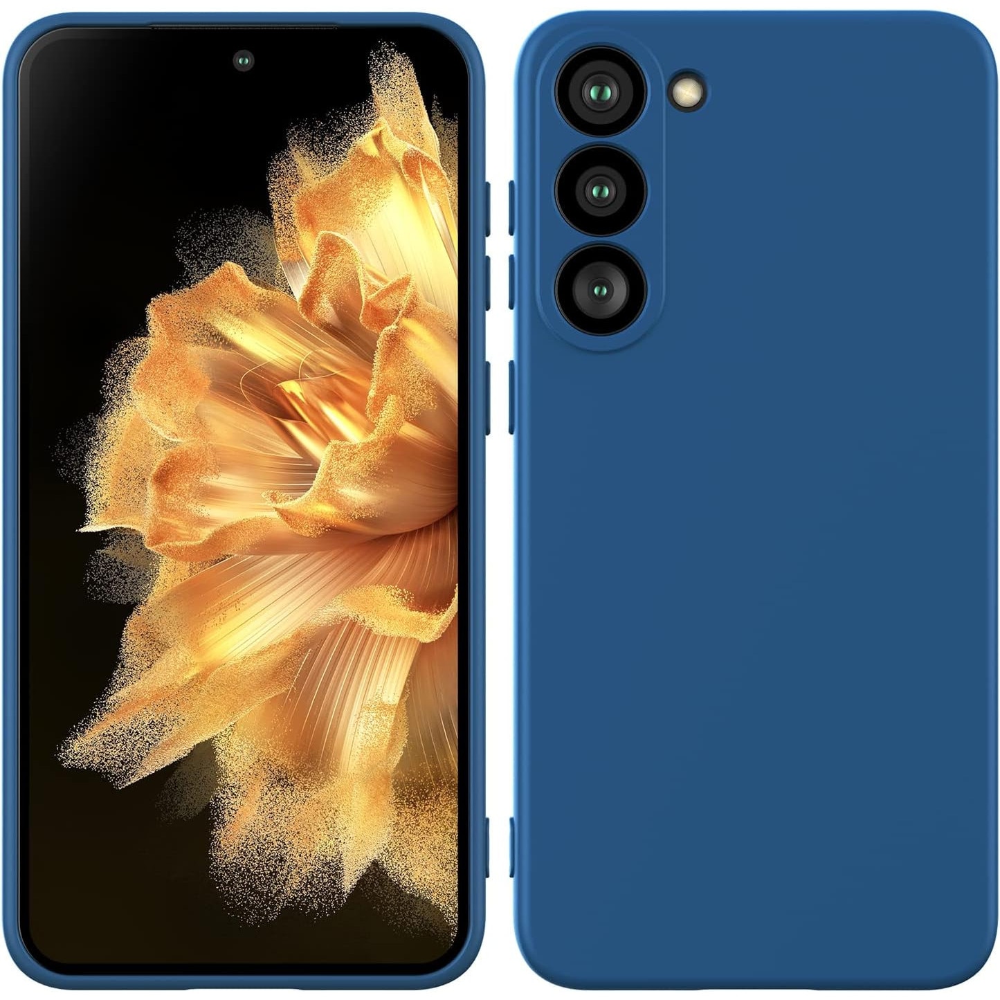 Husa Joyshell pentru Samsung Galaxy A14, SIlicon Catifelat Cu Interior Microfibra, Protectie la Camere, Albastru