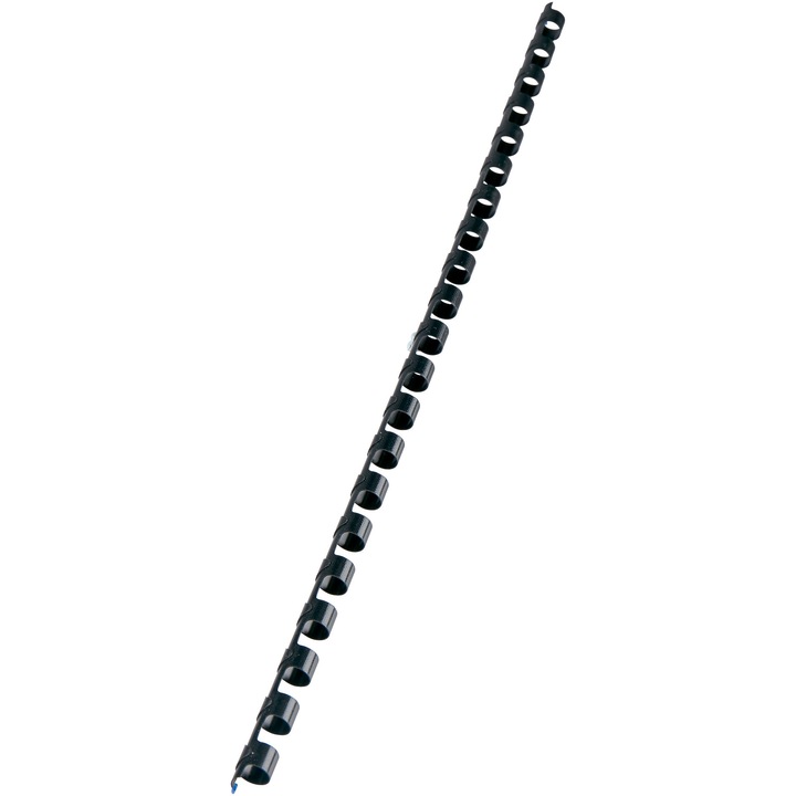 Spira legare documente GBC, plastic, A4, 21 inele, 8 mm, 45 coli, 100 buc/set, negru