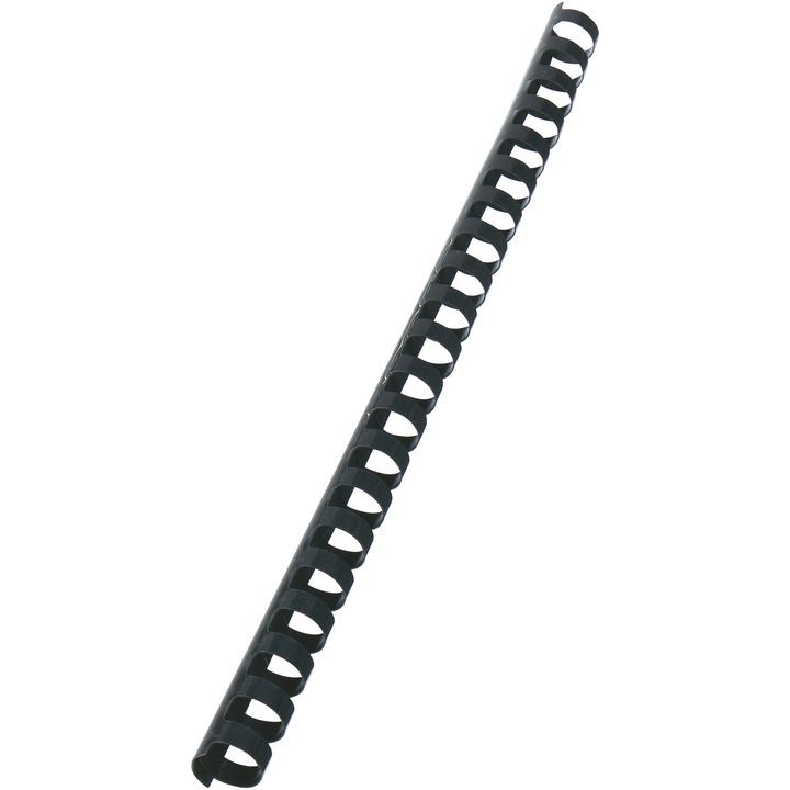 Spira legare documente GBC, plastic, A4, 21 inele, 16 mm, 145 coli, 100 buc/set, negru