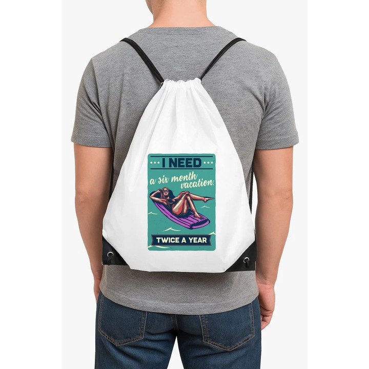 Rucsac alb unisex, dimensiuni 40x30x1cm, design minimalist, compartiment încăpător