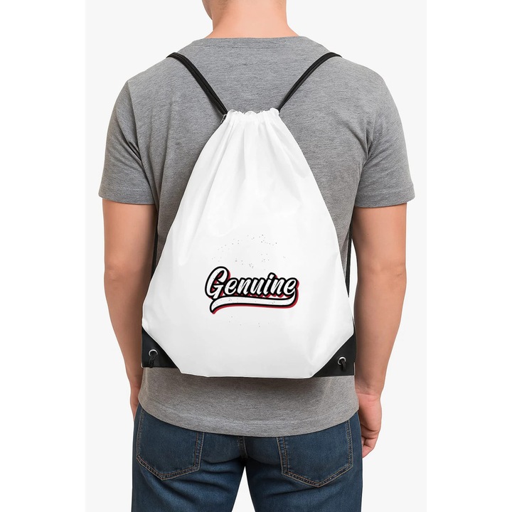 Rucsac unisex alb, dimensiuni 40x30x1cm, design minimalist, compartiment incapator