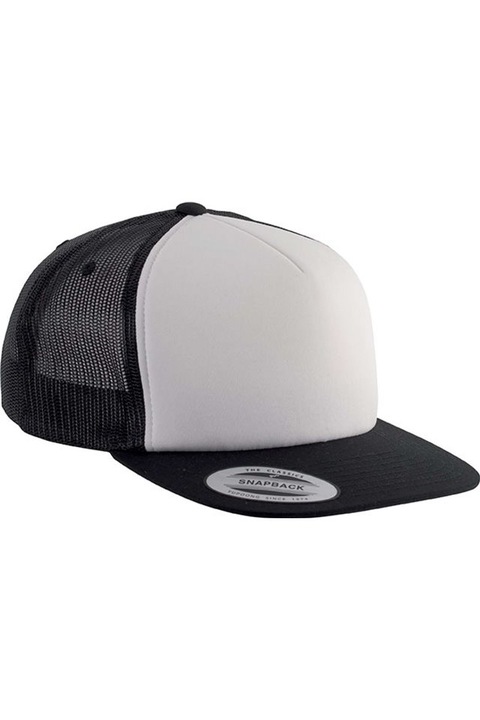 Sapca trucker unisex clasica, 5 panouri, K-UP KP911, Black/White/Black, Universal