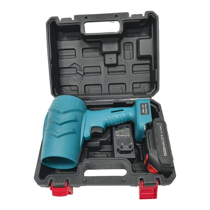 Suflanta aer portabila, indepartare apa, praf si zapada, 555 metri cubi negru, cu 1 acumulatori 48V