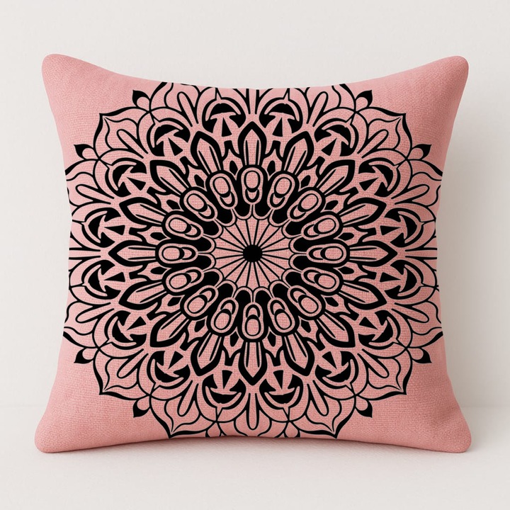 Set pernă și față de pernă, roz, 50x50cm