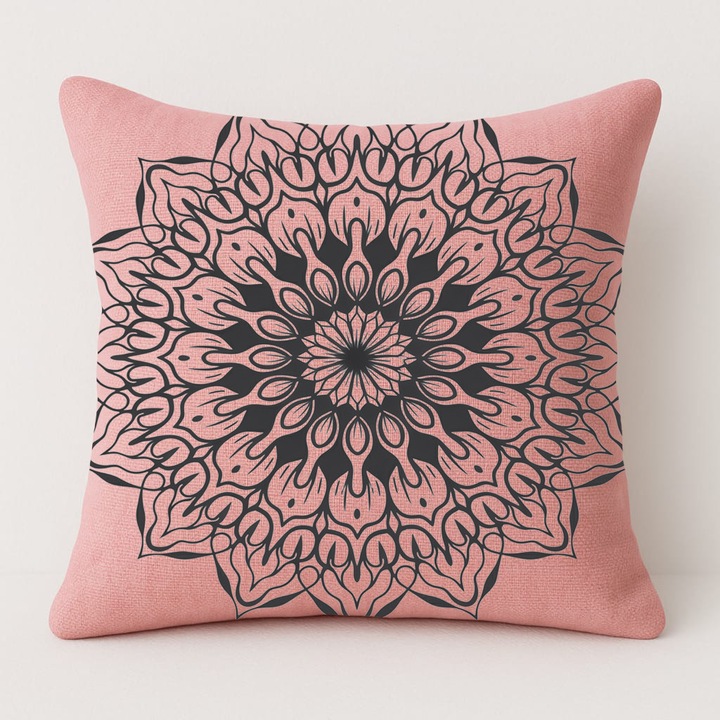 Set pernă și față de pernă, roz, 50x50cm