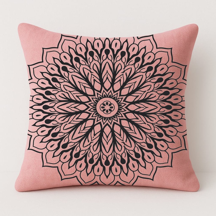 Set pernă și față de pernă, roz, 50x50cm