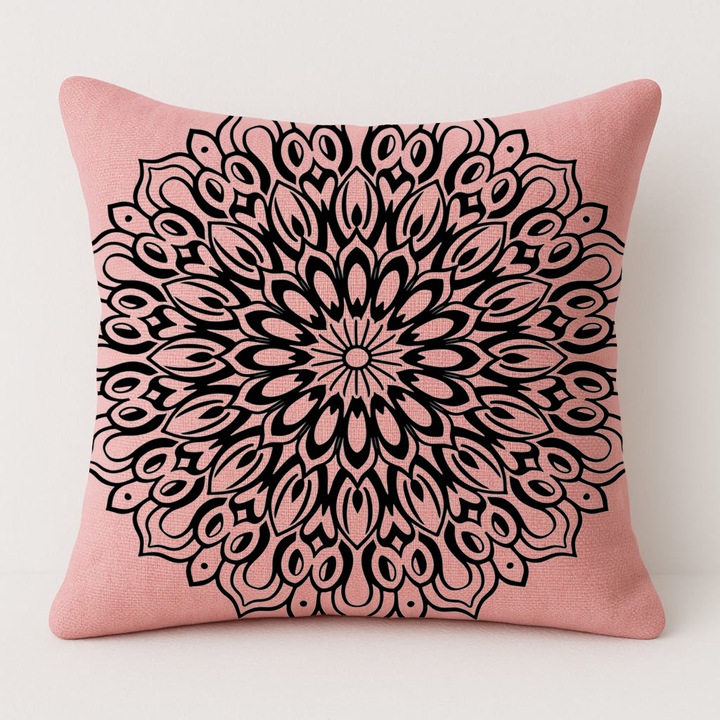 Set pernă și față de pernă, roz, 50x50cm