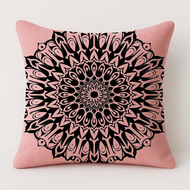 Set pernă și față de pernă, roz, 50x50cm