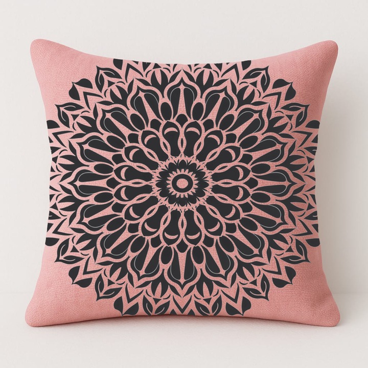 Set pernă și față de pernă, roz, 50x50cm