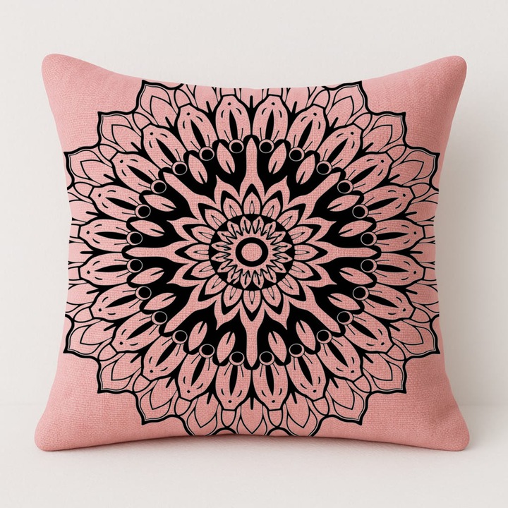 Set pernă și față de pernă 50x50cm, roz, model clasic