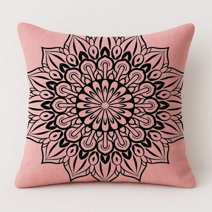 Set pernă și față de pernă, roz, 50x50cm