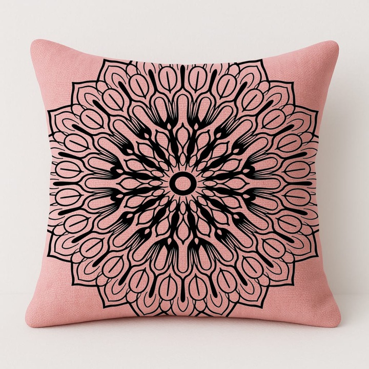 Set pernă și față de pernă, roz, 50x50cm