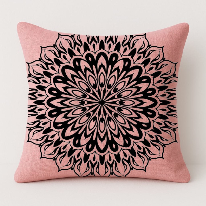 Set pernă și față de pernă, roz, 50x50cm