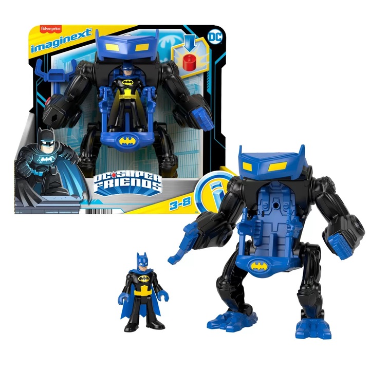 Set Figurina Batman cu vehicul Fisher Price Imaginext Dc Super Friends