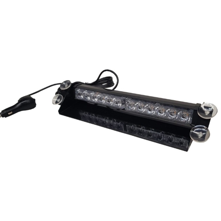 Stroboscop led auto 12 LED parbriz cob rosu albastru