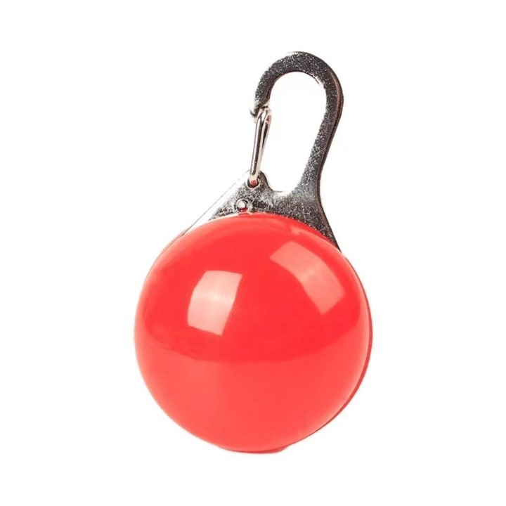 Pandantiv cu LED pe baza de baterie pentru animalele de companie, rosu