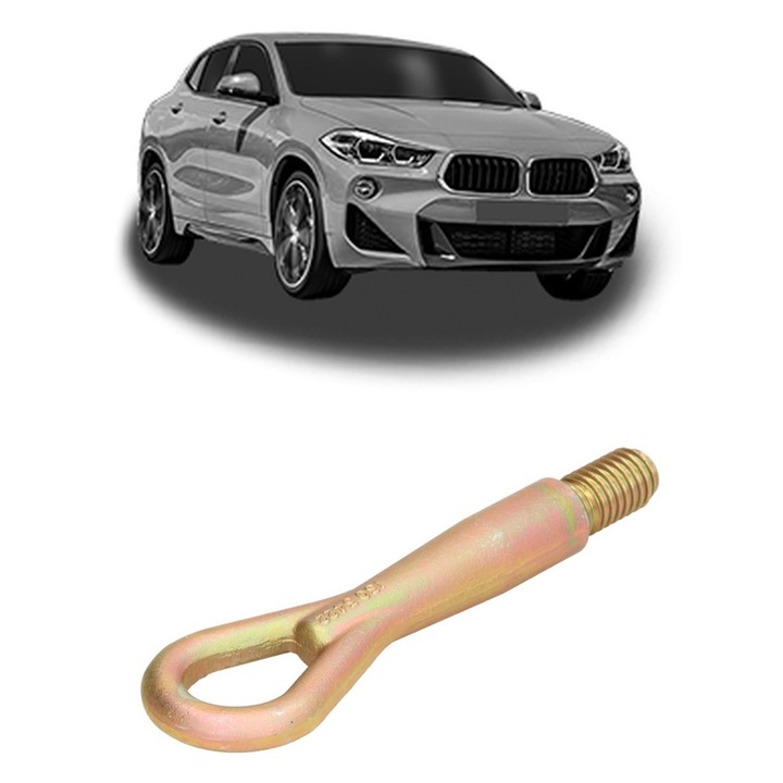 Cui carlig remorcare, tractare auto pentru BMW Seria X2 (F39) 2017 - 2023, Otel, Cri-Flo, 4 Stickere