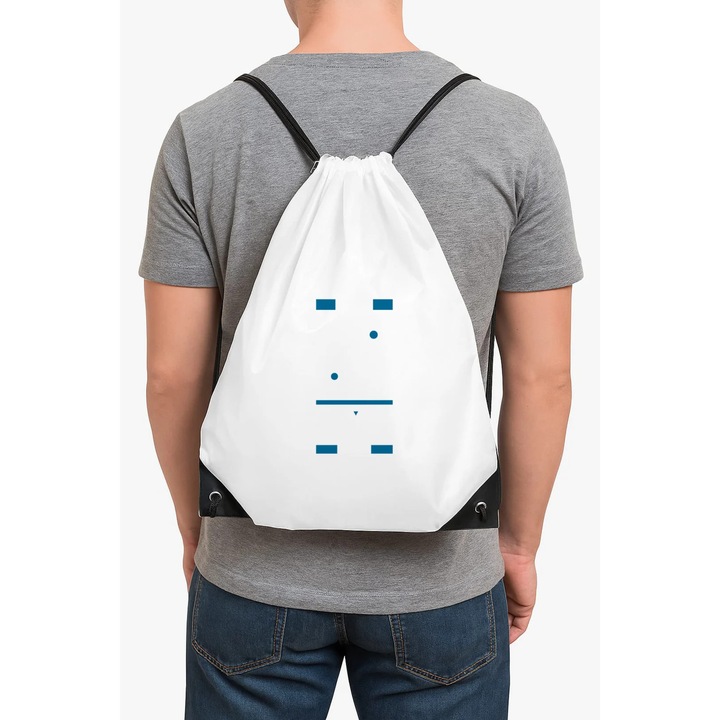 Rucsac alb unisex, minimalist, compartiment încăpător, 40x30x1cm