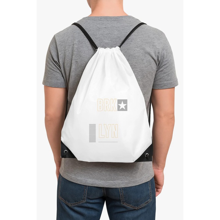 Rucsac alb unisex, compartiment încăpător, 40x30x10cm