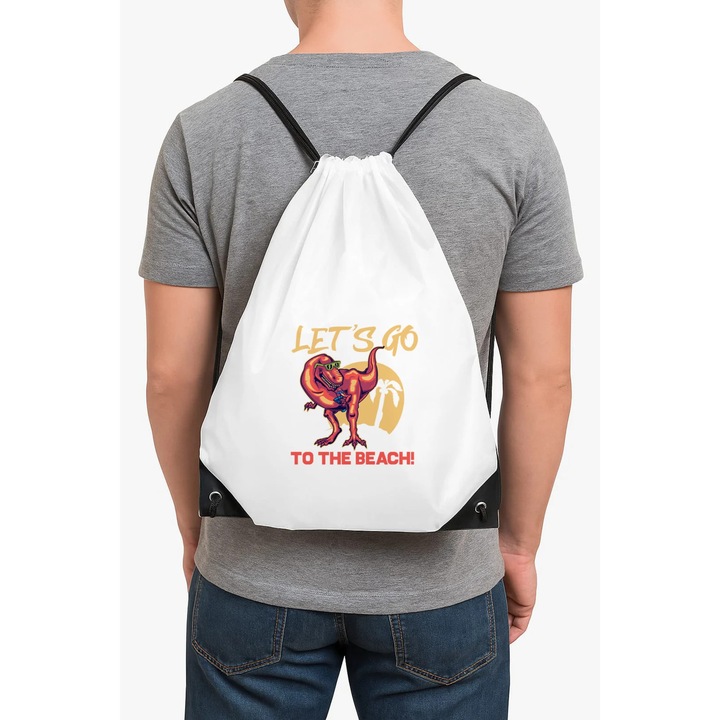 Rucsac unisex alb, compartiment principal incapator, 40x30x1cm