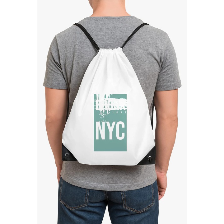 Rucsac Ghiozdan alb unisex, minimalist, 40x30x1cm