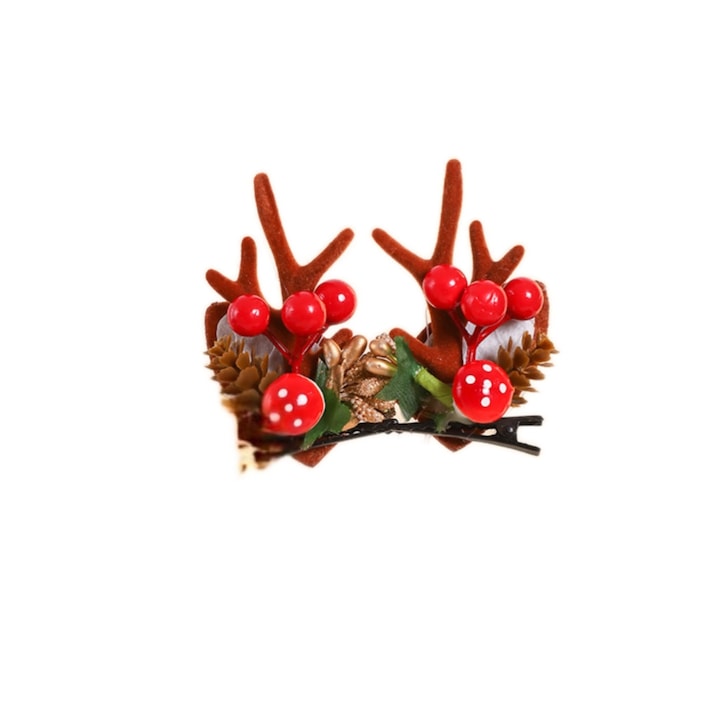 Karácsonyi haj kiegészítő, hajcsat, mérete 10cmx15cm, aranyos hajcsat gyerekeknek. Piros gyümölcs mintával