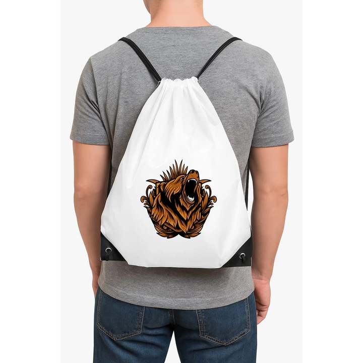 Rucsac alb unisex, design minimalist, compartiment incapator, 40x30x1cm