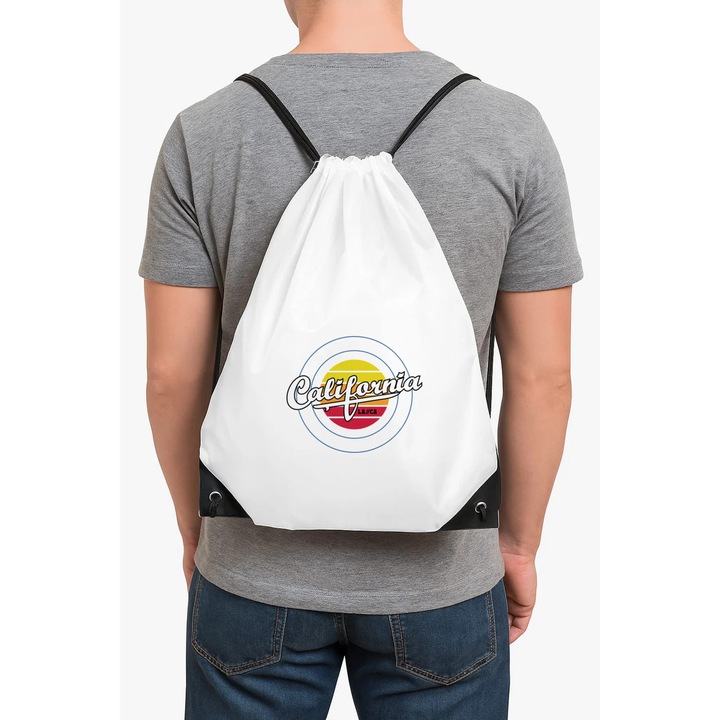 Rucsac Ghiozdan alb Unisex, design minimalist, 40x30x1cm