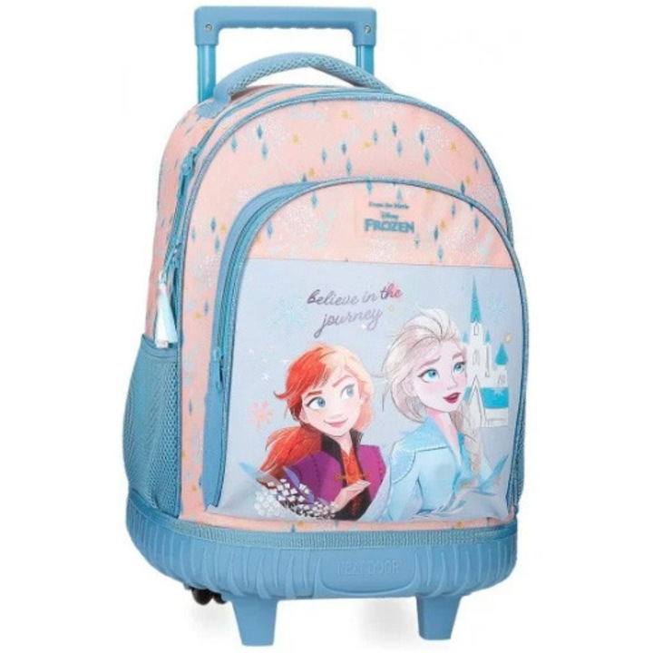 Ghiozdan troler fete, Disney Frozen Believe in the Journey, 2 compartimente, multicolor, 32x43x21 cm
