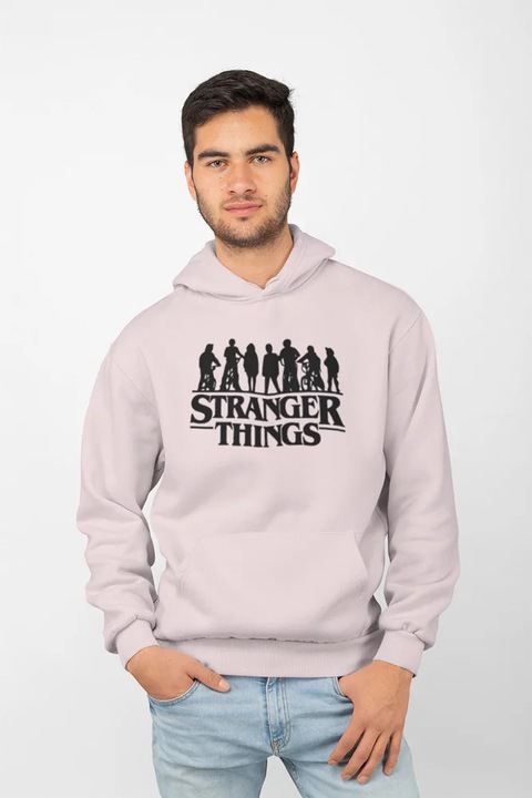 Hanorac barbati D&B Stranger Things roz pal - Marimea M