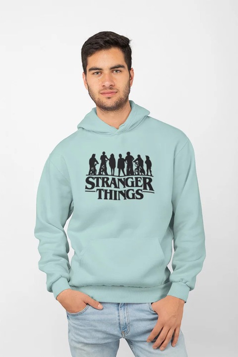 Hanorac unisex D&B MO00082 Stranger Things Verde Menta - Marimea L