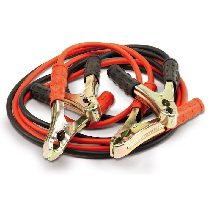 Set 2 cabluri de pornire auto BOTTARI 28019BT, 120 A, 2 metri, 7 mm, cleme crocodil izolate