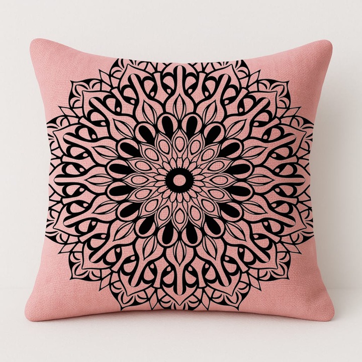 Set pernă și față de pernă, roz, 50x50cm