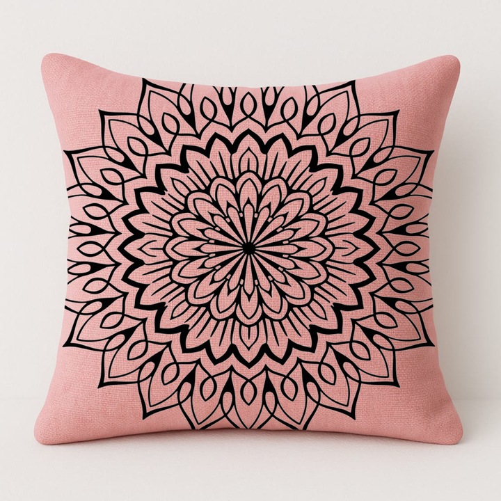 Rózsaszín párna és párnahuzat szett 50x50cm, pamut anyagból, pehelytöltettel