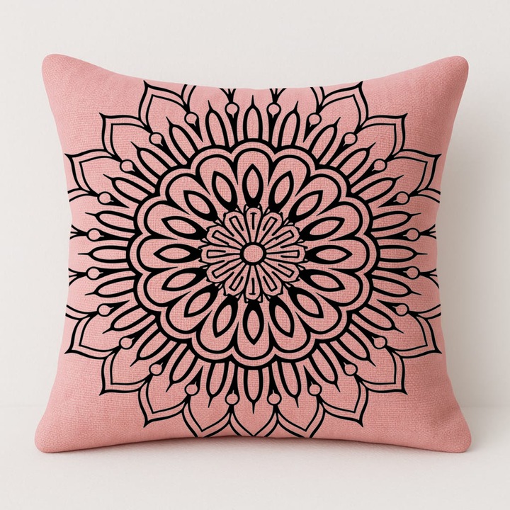 Set pernă și față de pernă, roz, 50x50cm