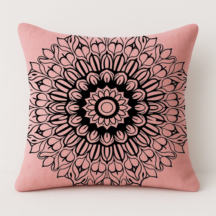 Set pernă și față de pernă, roz, 50x50cm