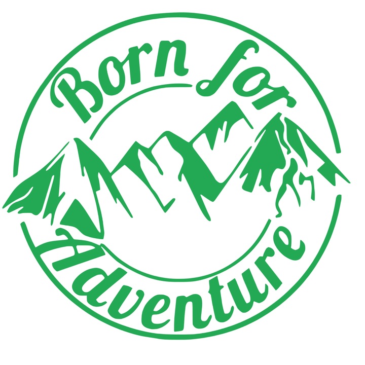 Sticker Off Road, Born to Adventures, verde, 20 cm