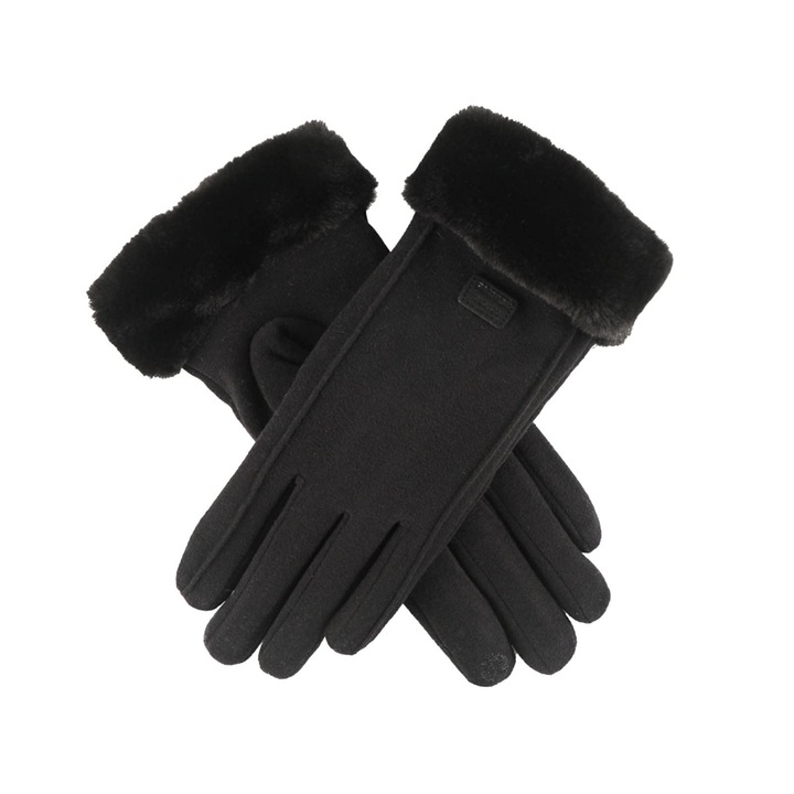 Manusi dama, CloudCradle, termice, rezistente la vant, negre, One Size