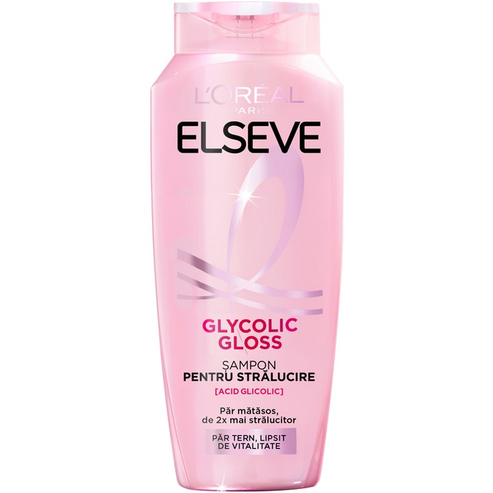 Шампоан L'Oreal Paris Elseve Glycolic Gloss за блясък на косата, Съдържа гликолова киселина, 400 мл