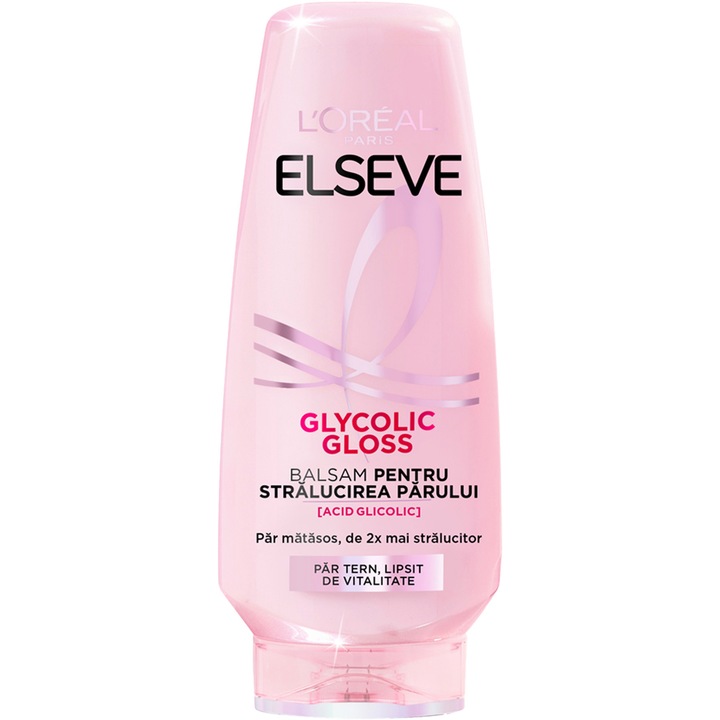 Balsam L'Oreal Paris Elseve Glycolic Gloss pentru stralucirea parului, contine Acid Glicolic, 200 ml