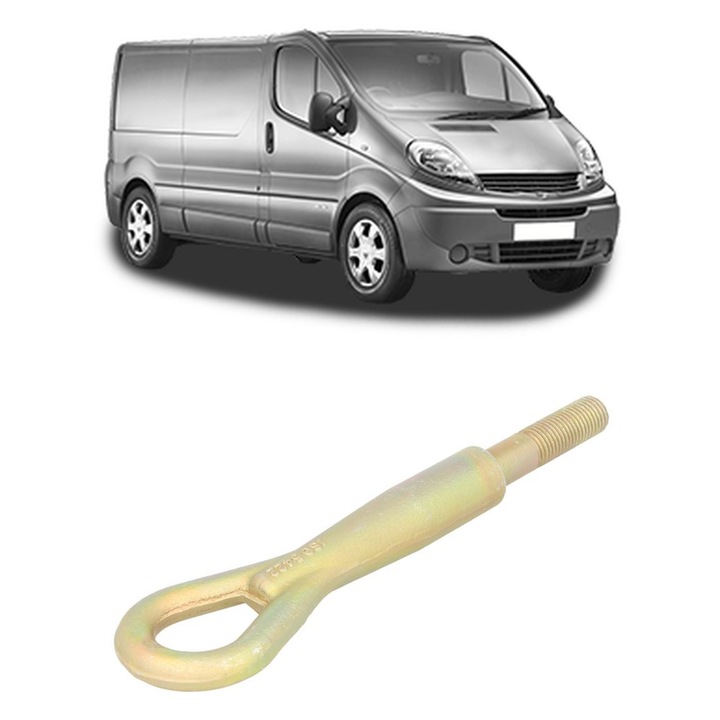 Cui carlig remorcare, tractare auto pentru RENAULT TRAFIC II Van (FL) 2001 - 2006, Otel, Cri-Flo, 4 Stickere