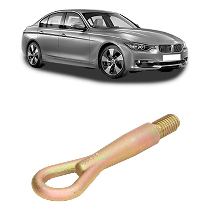 Cui carlig remorcare, tractare auto pentru BMW Seria 3 (F30, F80) 2011 - 2018, Otel, Cri-Flo, 4 Stickere