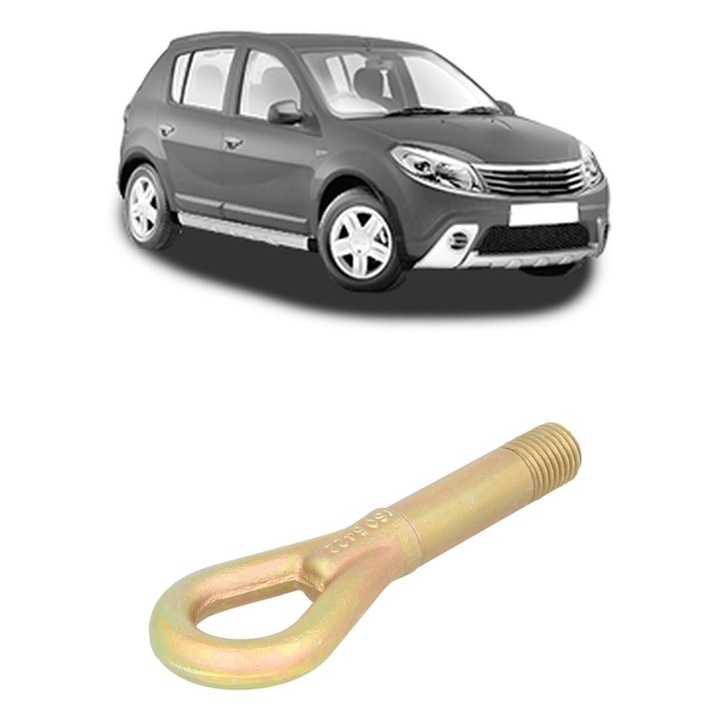 Cui carlig remorcare, CRI-FLO, tractare auto pentru DACIA SANDERO 2008 - 2013, Otel, Auriu