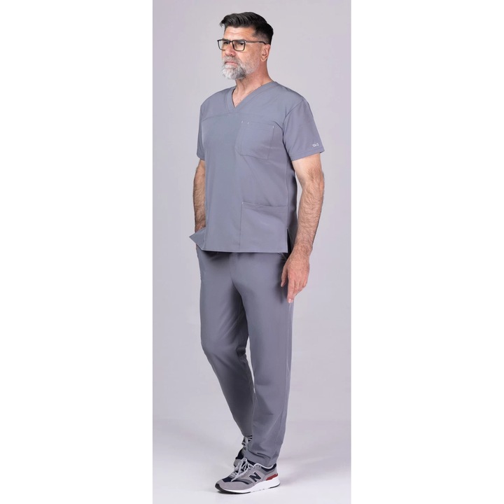 Costum medical pentru barbati TAG COOL Premium, Gri, L