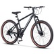 Bicicleta MTB cu Roti de 27.5", Frane Disc fata/spate, Manete Secventiale, 21 Viteze, negru/gri, Mountain Bike Velors Mercury cu Cadru din Otel si cabluri integrate