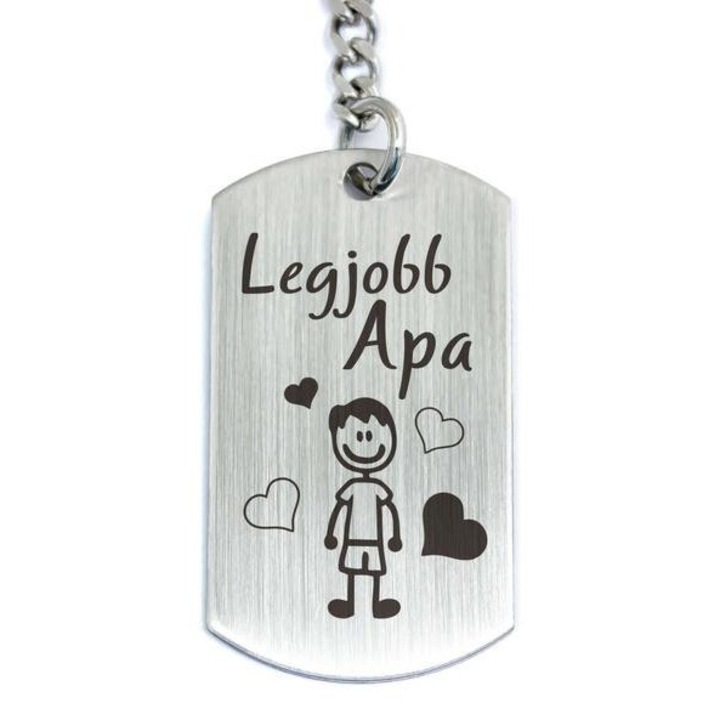 Breloc cu pandantiv patrat din otel, cel mai bun tata
