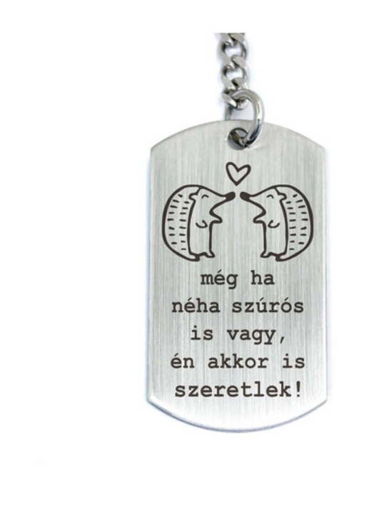 Még ha néha szúrós is vagy acél medálos kulcstartó