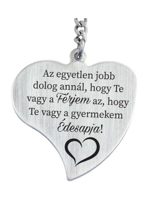 Te vagy a Férjem és Apa acél medálos kulcstartó