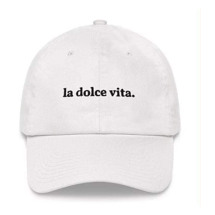 Sapca dama la dolce vita, Bumbac, Alb