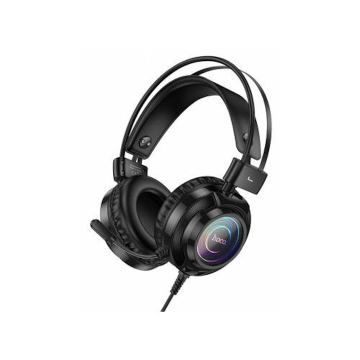 Casti gaming Onikuma X22, alb, cu microfon, iluminare RGB, 50mm, set adaptor 2x Mini Jack la 1x Mini Jack